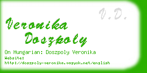 veronika doszpoly business card